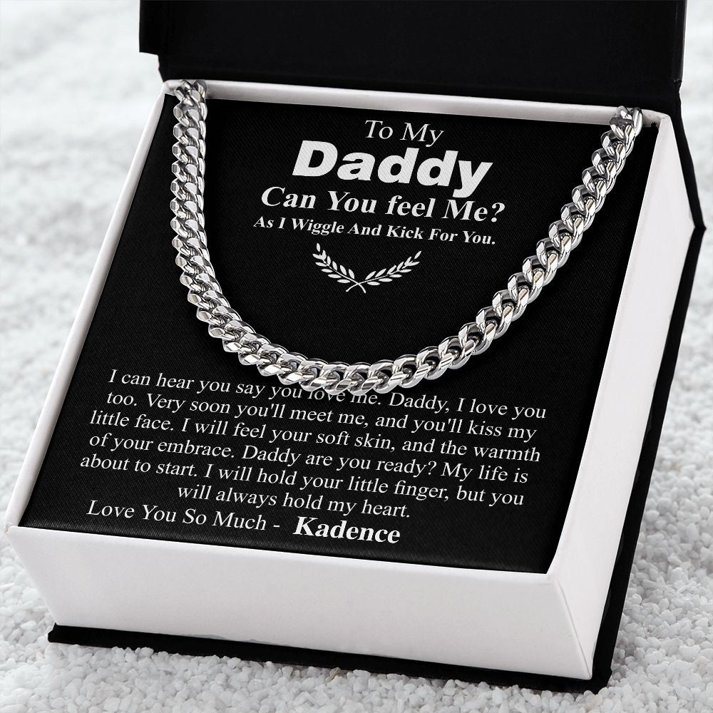 Christmas Gift For Dad From Bump, Dad To Be Gift, Pregnancy Announcement To Husband, Father Chain Necklace Gift With Message Card From Bump Kadence