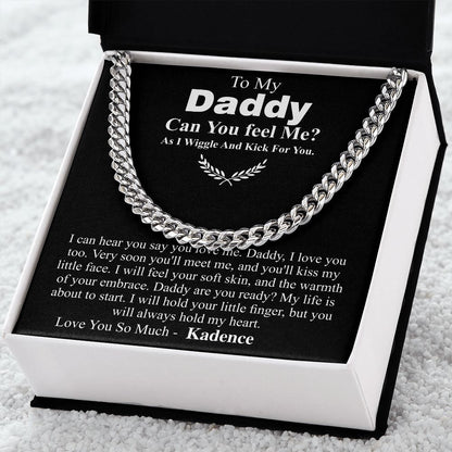 Christmas Gift For Dad From Bump, Dad To Be Gift, Pregnancy Announcement To Husband, Father Chain Necklace Gift With Message Card From Bump Kadence