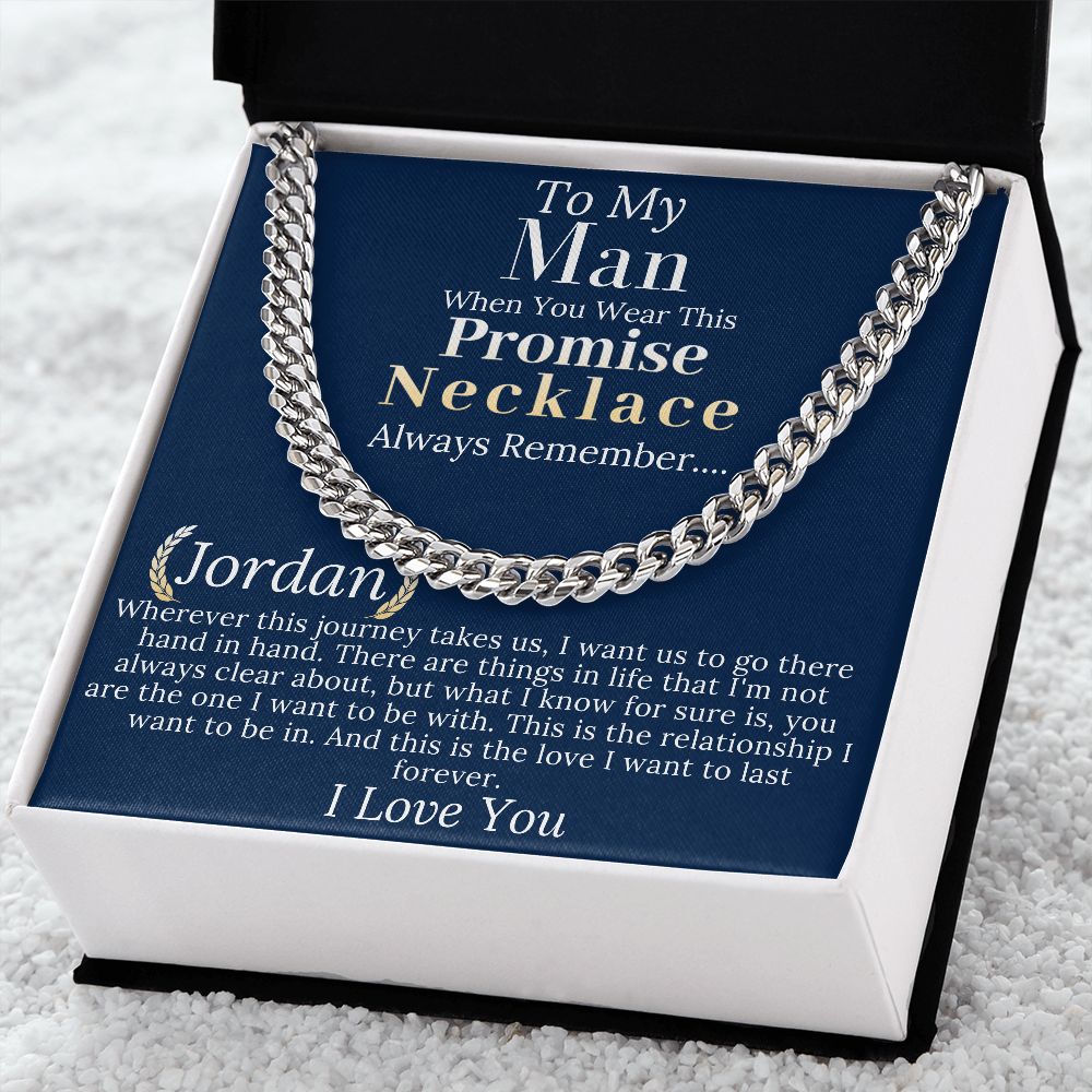 Boyfriend Promise necklace For Him, Boyfriend Christmas Gift, Mens Chain Necklace Christmas Gift For Soulmate, Husband Christmas Gift #0943 Jordan