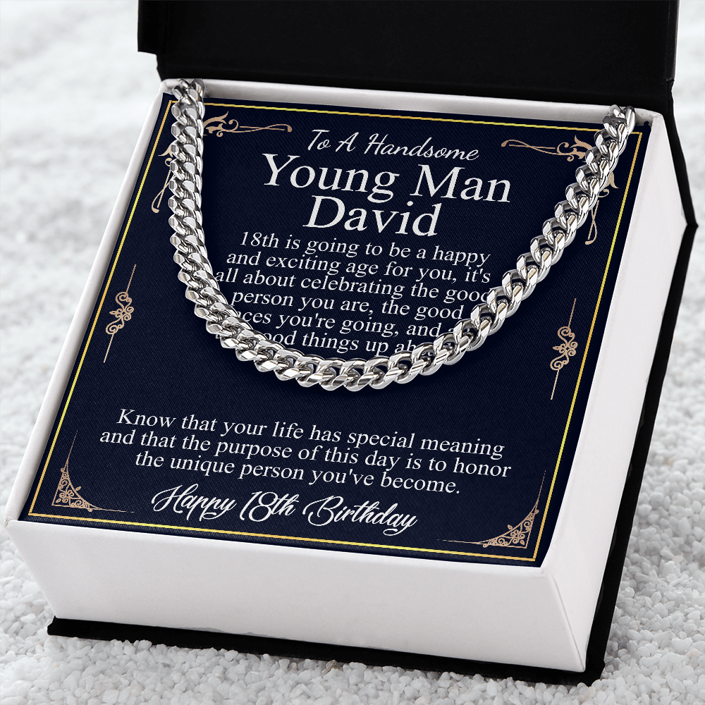 18th Birthday Gift For Him, 18th Birthday Present For Man, Personalized Gift for 18 Year Old Male, 18th Birthday Gift Son from Mom, Dad david