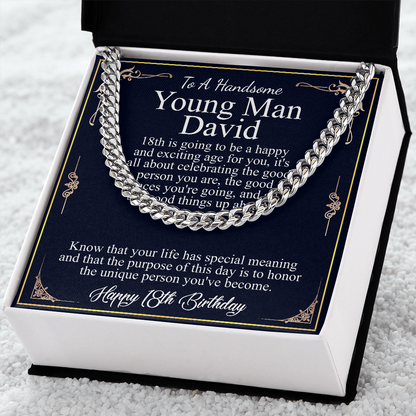 18th Birthday Gift For Him, 18th Birthday Present For Man, Personalized Gift for 18 Year Old Male, 18th Birthday Gift Son from Mom, Dad david