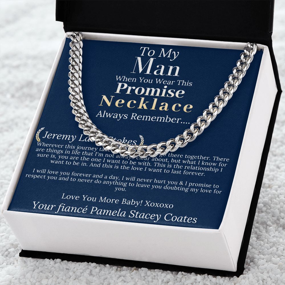 Boyfriend Promise necklace For Him, Boyfriend Christmas Gift, Mens Chain Necklace Christmas Gift For Soulmate, Husband Christmas Gift #0943 jeremy lacie