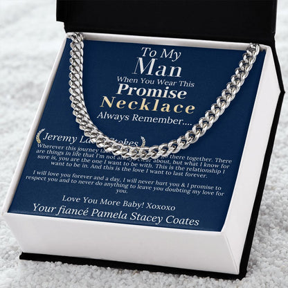 Boyfriend Promise necklace For Him, Boyfriend Christmas Gift, Mens Chain Necklace Christmas Gift For Soulmate, Husband Christmas Gift #0943 jeremy lacie