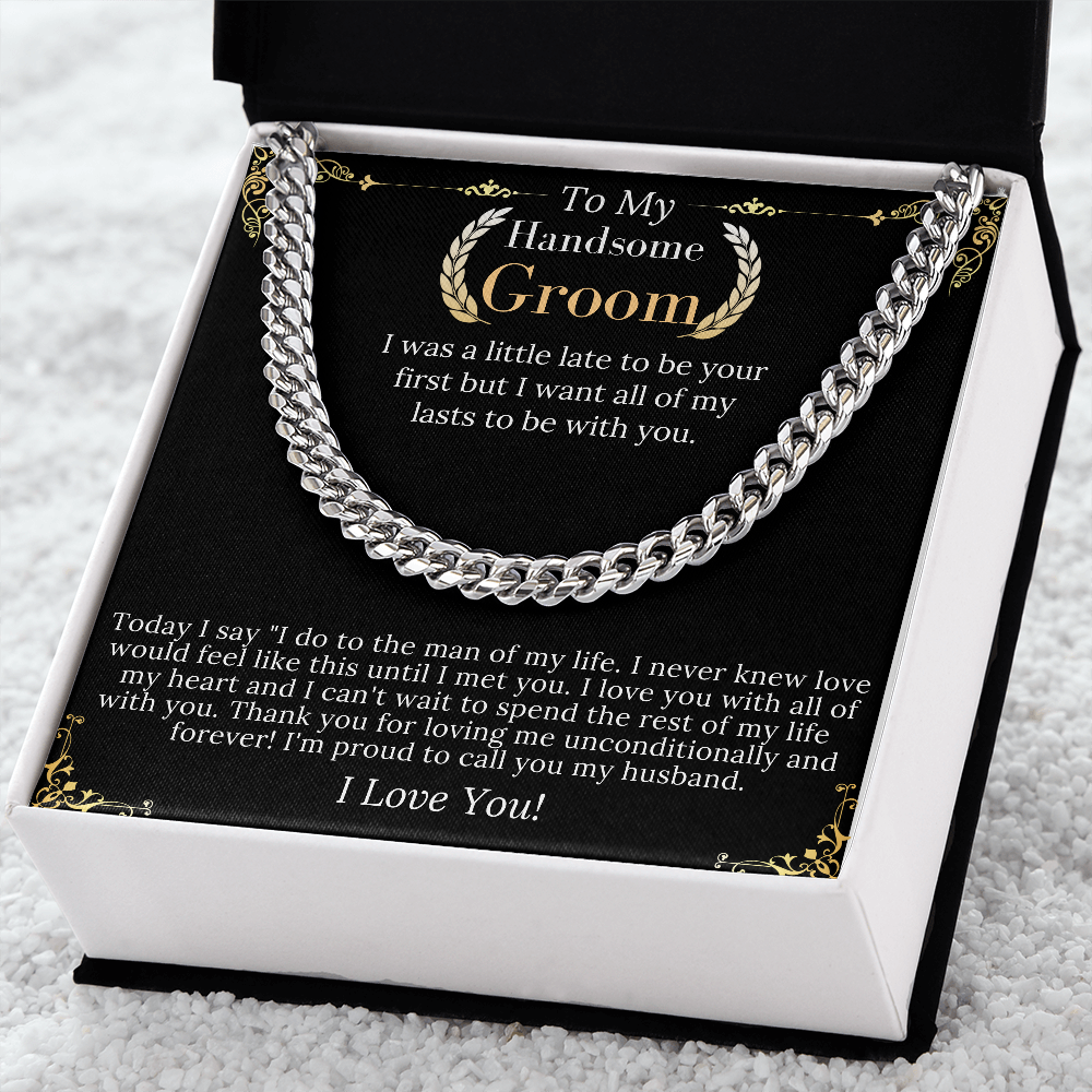 To My Groom from bride, Wedding Gift for My Man on Wedding Day, Groom Wedding Present from Bride, Necklace for men, keepsake gift for him