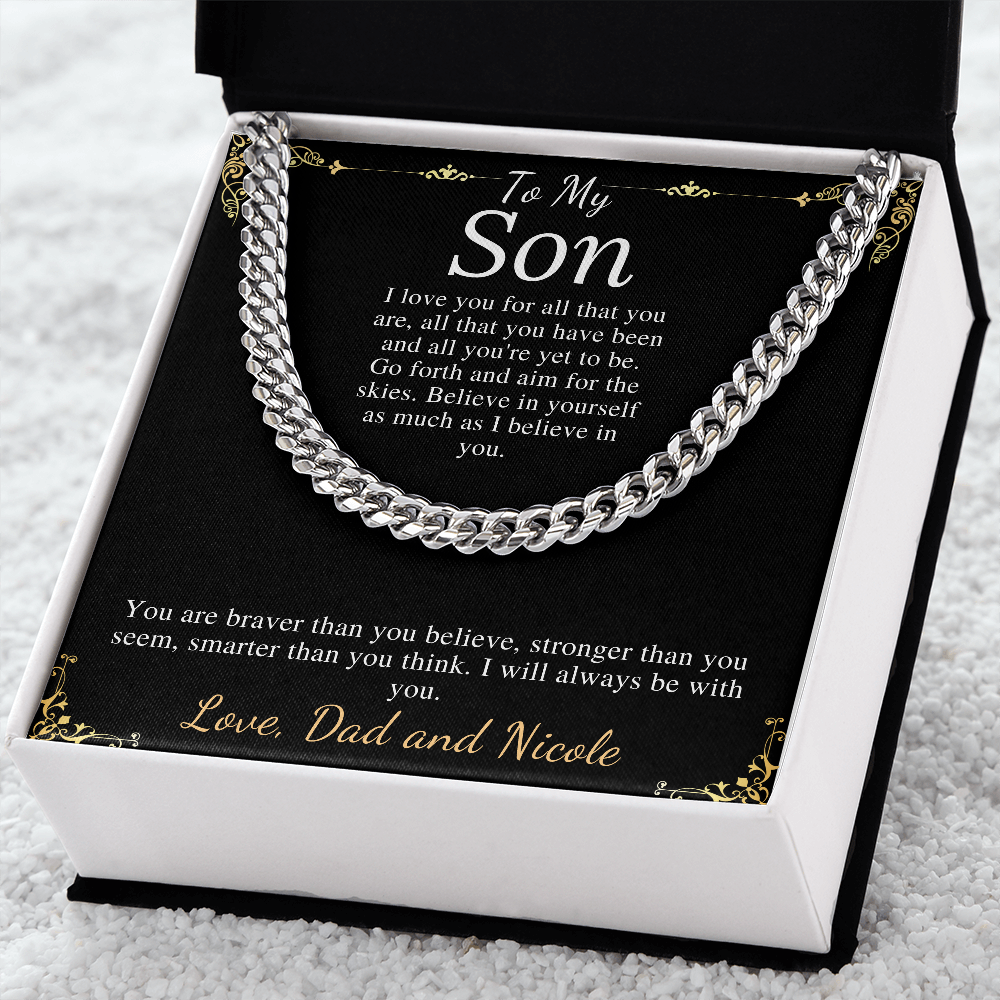 Sentimental Son Gifts from Mom, Son Chain Necklace, Mother to Son Gifts, Christmas Gifts for Son Birthday, Gifts for Son from Mother #0910 nicole