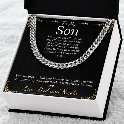 Sentimental Son Gifts from Mom, Son Chain Necklace, Mother to Son Gifts, Christmas Gifts for Son Birthday, Gifts for Son from Mother #0910 nicole