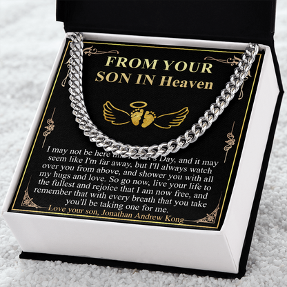 Miscarriage Father's Day Gift from Loss Baby, Stillborn Memorial Chain Gift from Son on Fathers Day, Baby Loss Gift for Dad, Memorial Gift jonathan