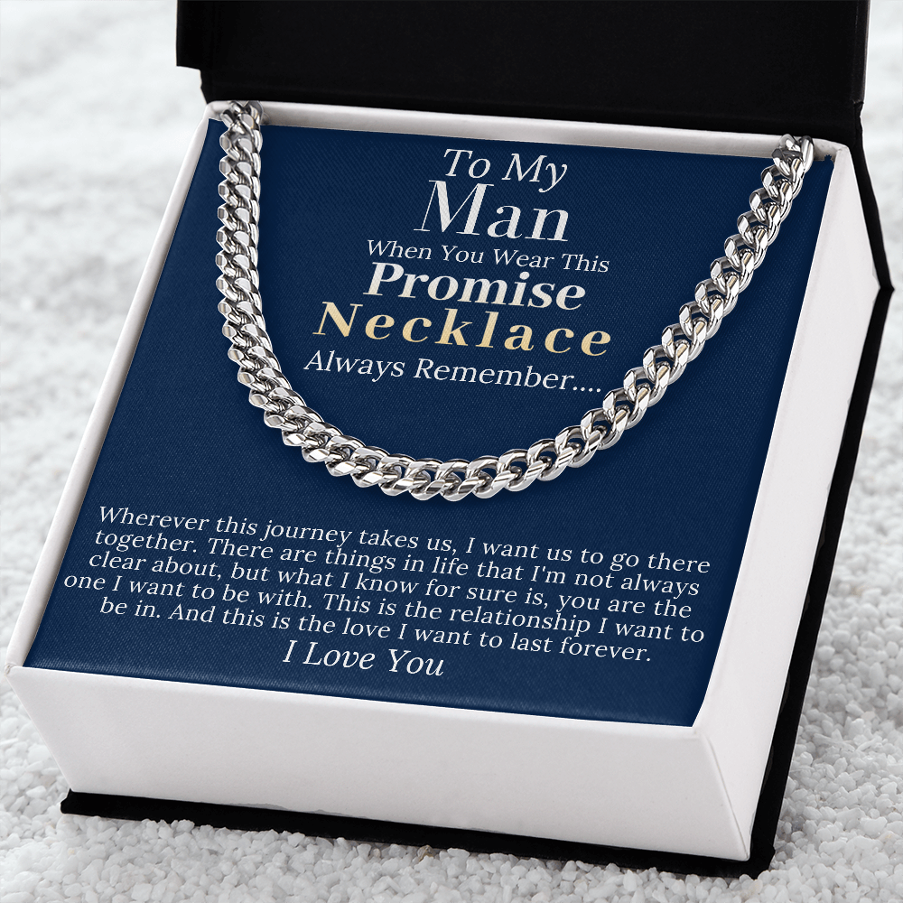 Boyfriend Promise necklace For Him, Boyfriend Christmas Gift, Mens Chain Necklace Christmas Gift For Soulmate, Husband Christmas Gift #0943 no name1