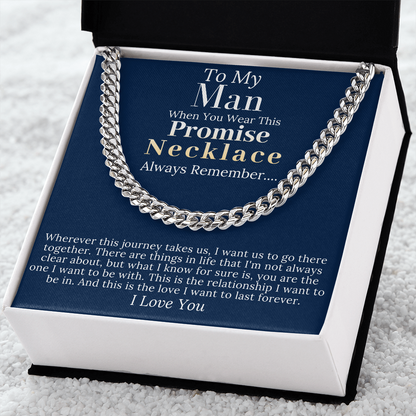 Boyfriend Promise necklace For Him, Boyfriend Christmas Gift, Mens Chain Necklace Christmas Gift For Soulmate, Husband Christmas Gift #0943 no name1