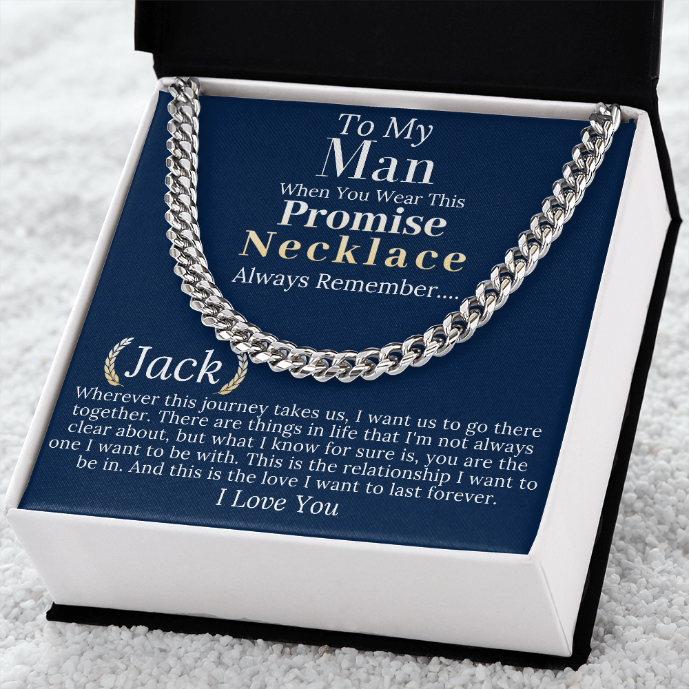 Boyfriend Promise necklace For Him, Boyfriend Christmas Gift, Mens Chain Necklace Christmas Gift For Soulmate, Husband Christmas Gift #0943 jack