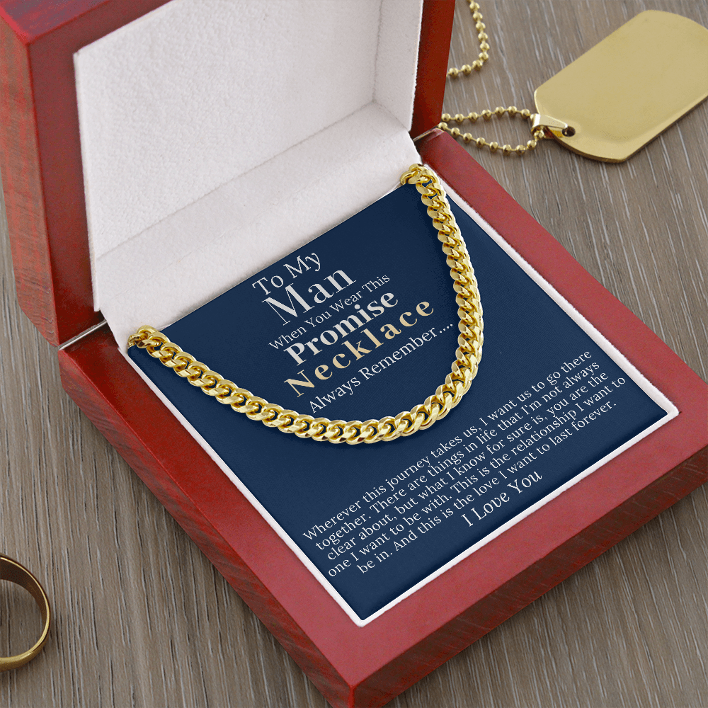 Boyfriend Promise necklace For Him, Boyfriend Christmas Gift, Mens Chain Necklace Christmas Gift For Soulmate, Husband Christmas Gift #0943 no name1