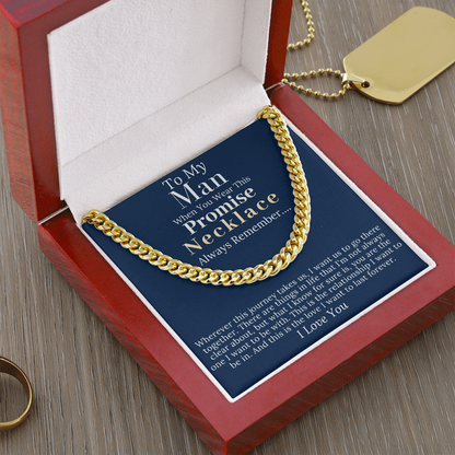 Boyfriend Promise necklace For Him, Boyfriend Christmas Gift, Mens Chain Necklace Christmas Gift For Soulmate, Husband Christmas Gift #0943 no name1