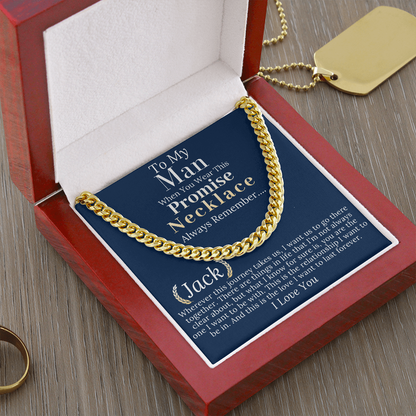 Boyfriend Promise necklace For Him, Boyfriend Christmas Gift, Mens Chain Necklace Christmas Gift For Soulmate, Husband Christmas Gift #0943 jack