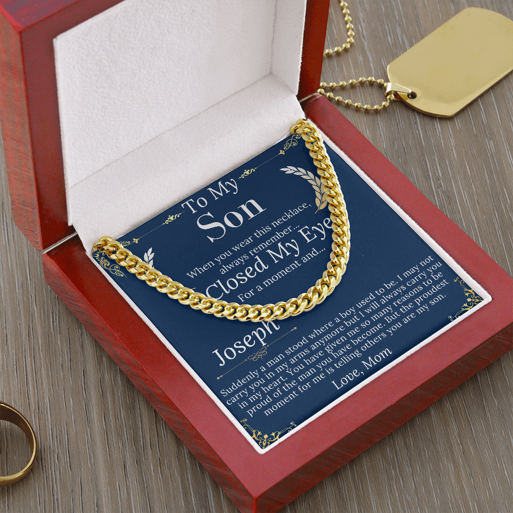 Son Christmas Gift, Sentimental Son Gifts from Mom, Son Chain Necklace, Mother to Son Gift, Son Birthday,Valentine Gifts for Son from Mother Joseph