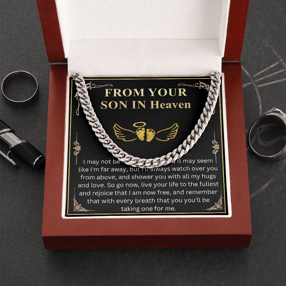 Meaningful Jewelry Gift First Fathers Day Gift from Baby in Heaven, Loss of Child Fathers Day Gift, Pregnancy Loss, Miscarriage Father's Day Chain Necklace with Messege Card
