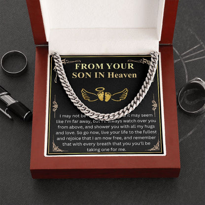 Meaningful Jewelry Gift First Fathers Day Gift from Baby in Heaven, Loss of Child Fathers Day Gift, Pregnancy Loss, Miscarriage Father's Day Chain Necklace with Messege Card