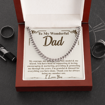 TO MY WONDERFUL DAD Chain necklace