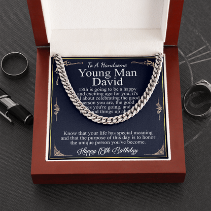 18th Birthday Gift For Him, 18th Birthday Present For Man, Personalized Gift for 18 Year Old Male, 18th Birthday Gift Son from Mom, Dad david