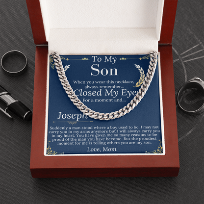 Son Christmas Gift, Sentimental Son Gifts from Mom, Son Chain Necklace, Mother to Son Gift, Son Birthday,Valentine Gifts for Son from Mother Joseph