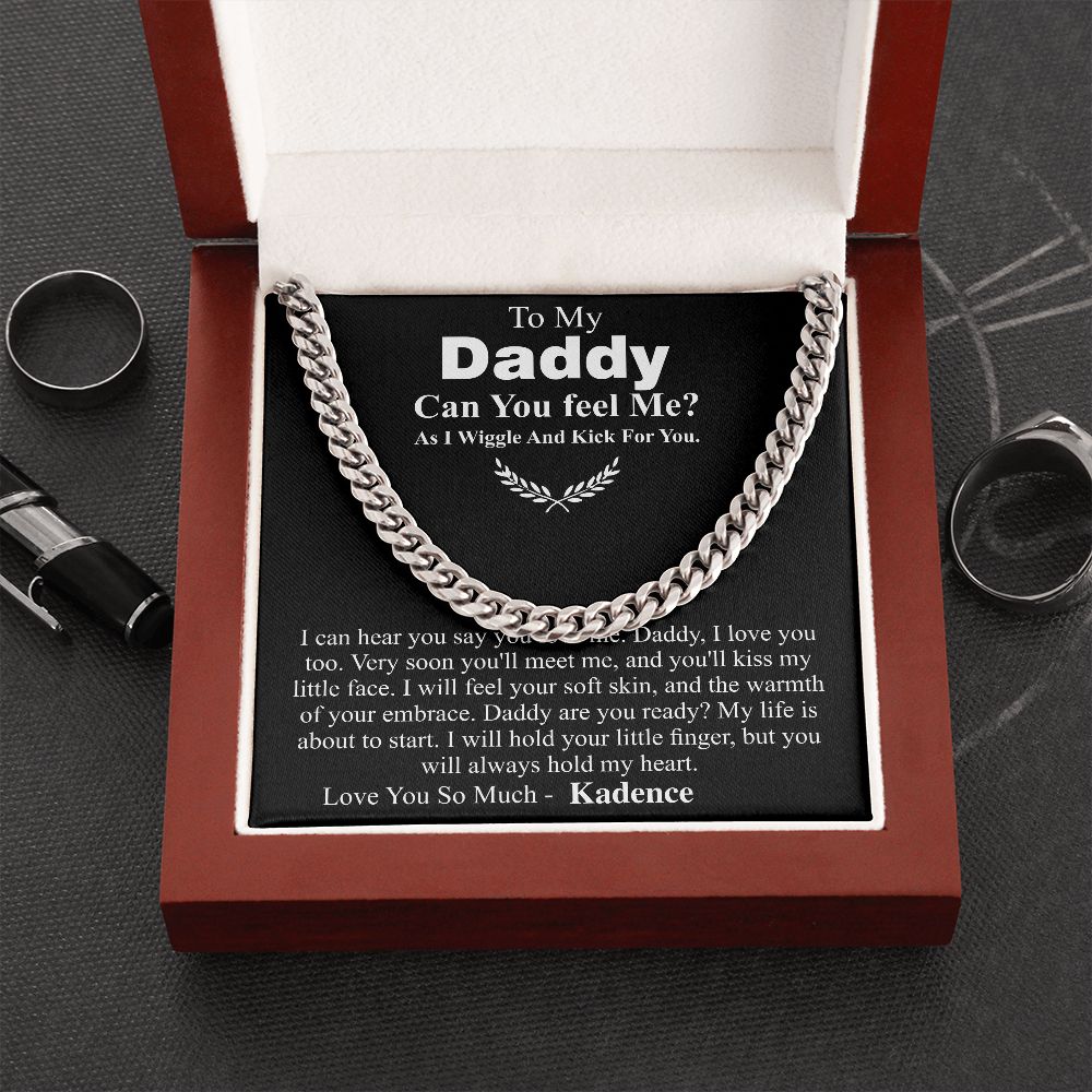 Christmas Gift For Dad From Bump, Dad To Be Gift, Pregnancy Announcement To Husband, Father Chain Necklace Gift With Message Card From Bump Kadence