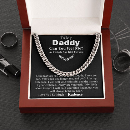 Christmas Gift For Dad From Bump, Dad To Be Gift, Pregnancy Announcement To Husband, Father Chain Necklace Gift With Message Card From Bump Kadence