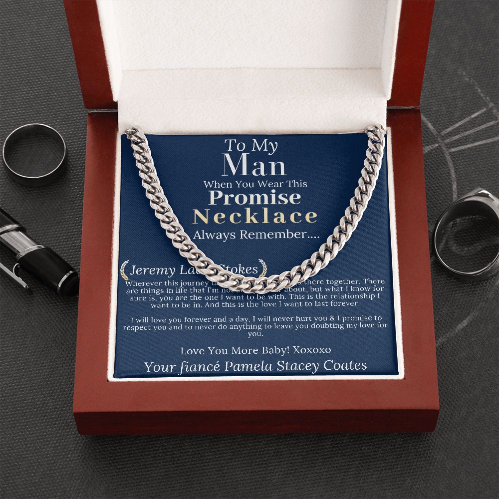 Boyfriend Promise necklace For Him, Boyfriend Christmas Gift, Mens Chain Necklace Christmas Gift For Soulmate, Husband Christmas Gift #0943 jeremy lacie