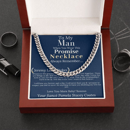 Boyfriend Promise necklace For Him, Boyfriend Christmas Gift, Mens Chain Necklace Christmas Gift For Soulmate, Husband Christmas Gift #0943 jeremy lacie