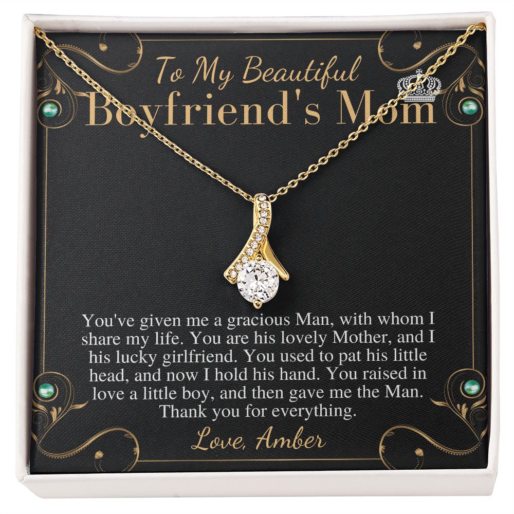 Boyfriends Mom Necklace, Gift for Boyfriend Mother, Birthday Gift, Boyfriend's Mom Christmas Gift, Mothers Day Gift, Mother In Law Gift Amber