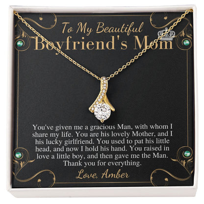 Boyfriends Mom Necklace, Gift for Boyfriend Mother, Birthday Gift, Boyfriend's Mom Christmas Gift, Mothers Day Gift, Mother In Law Gift Amber