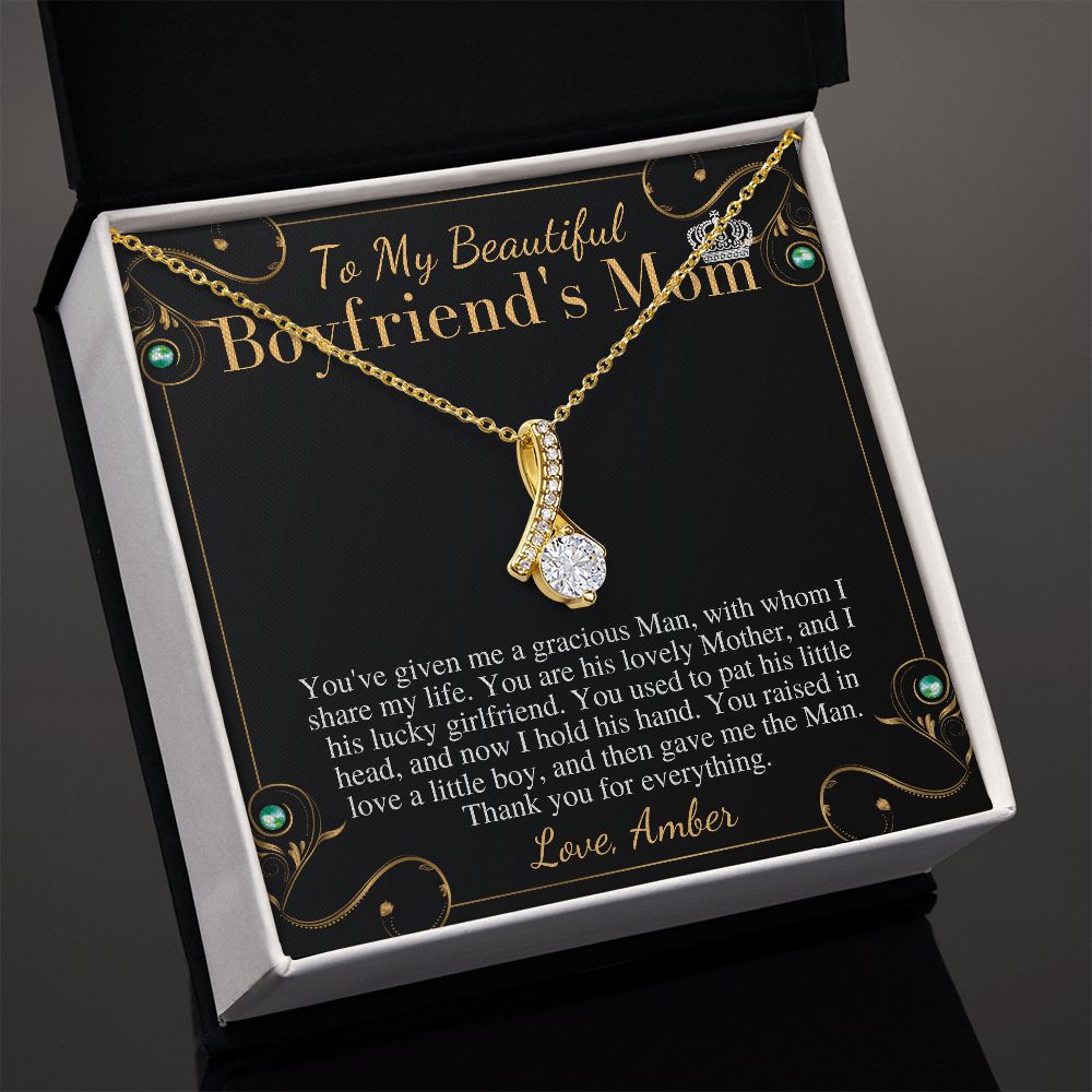 Boyfriends Mom Necklace, Gift for Boyfriend Mother, Birthday Gift, Boyfriend's Mom Christmas Gift, Mothers Day Gift, Mother In Law Gift Amber