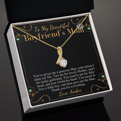 Boyfriends Mom Necklace, Gift for Boyfriend Mother, Birthday Gift, Boyfriend's Mom Christmas Gift, Mothers Day Gift, Mother In Law Gift Amber