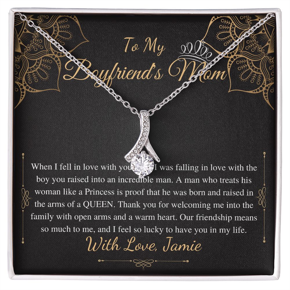 Boyfriends Mom Gift Necklace On Her Birthday, Boyfriends Mom Neckalce, Christmas Gift for Boyfriends Mom, Necklace Gift for Mother In Law Jamie