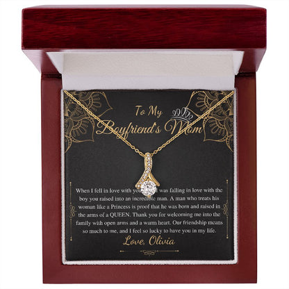 Gifts for Boyfriends Mom, Boyfriends Mom Birthday Gift, Boyfriends Mom Neckalce, Mothers Day Gift for Boyfriends Mom, Alluring Beauty #0421 Olivia