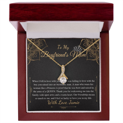 Boyfriends Mom Gift Necklace On Her Birthday, Boyfriends Mom Neckalce, Christmas Gift for Boyfriends Mom, Necklace Gift for Mother In Law Jamie