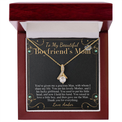Boyfriends Mom Necklace, Gift for Boyfriend Mother, Birthday Gift, Boyfriend's Mom Christmas Gift, Mothers Day Gift, Mother In Law Gift Amber