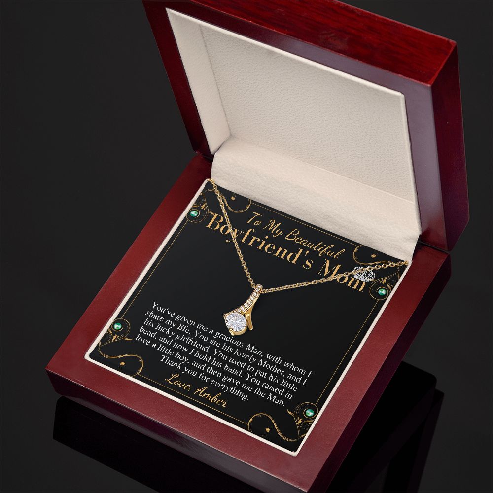Boyfriends Mom Necklace, Gift for Boyfriend Mother, Birthday Gift, Boyfriend's Mom Christmas Gift, Mothers Day Gift, Mother In Law Gift Amber