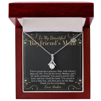 Boyfriends Mom Necklace, Gift for Boyfriend Mother, Birthday Gift, Boyfriend's Mom Christmas Gift, Mothers Day Gift, Mother In Law Gift Amber