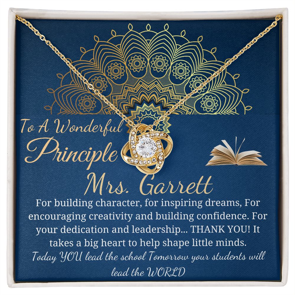 Principal Gift Personalized Principal Appreciation Gift For principal Retirement Gift Idea End Of Year Gift School Principal Love Knot #0384 Mrs. Garrett