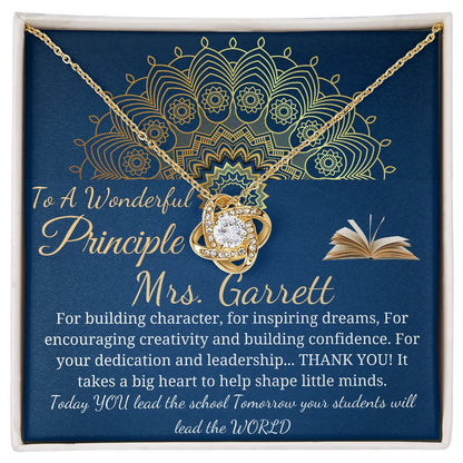 Principal Gift Personalized Principal Appreciation Gift For principal Retirement Gift Idea End Of Year Gift School Principal Love Knot #0384 Mrs. Garrett