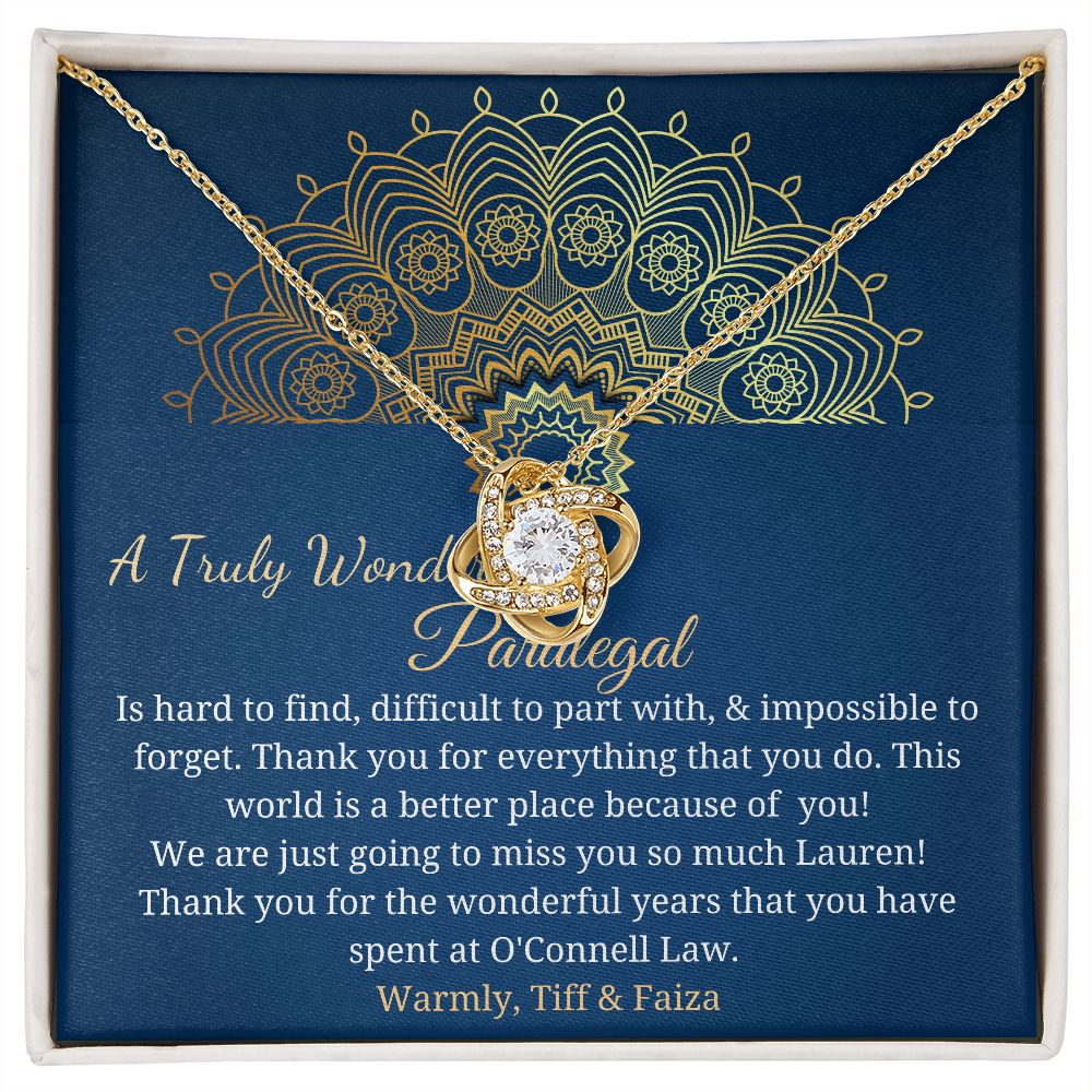 Paralegal Gift | Gift for Paralegal Thank You Necklace | A Truly Wonderful Paralegal Appreciation Gift | Paralegal Christmas Gift #0773 lauren