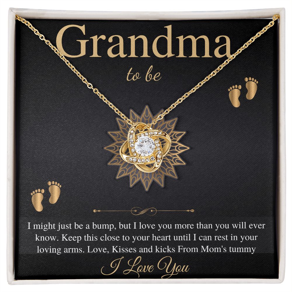 Gift From Daughter First Time Grandma , Pregnancy Reveal Gift For Soon To Be Grandma Necklace, New Grandmother Gift, Love Knot #0207