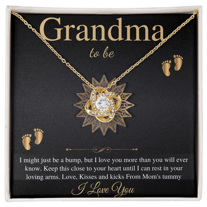 Gift From Daughter First Time Grandma , Pregnancy Reveal Gift For Soon To Be Grandma Necklace, New Grandmother Gift, Love Knot #0207