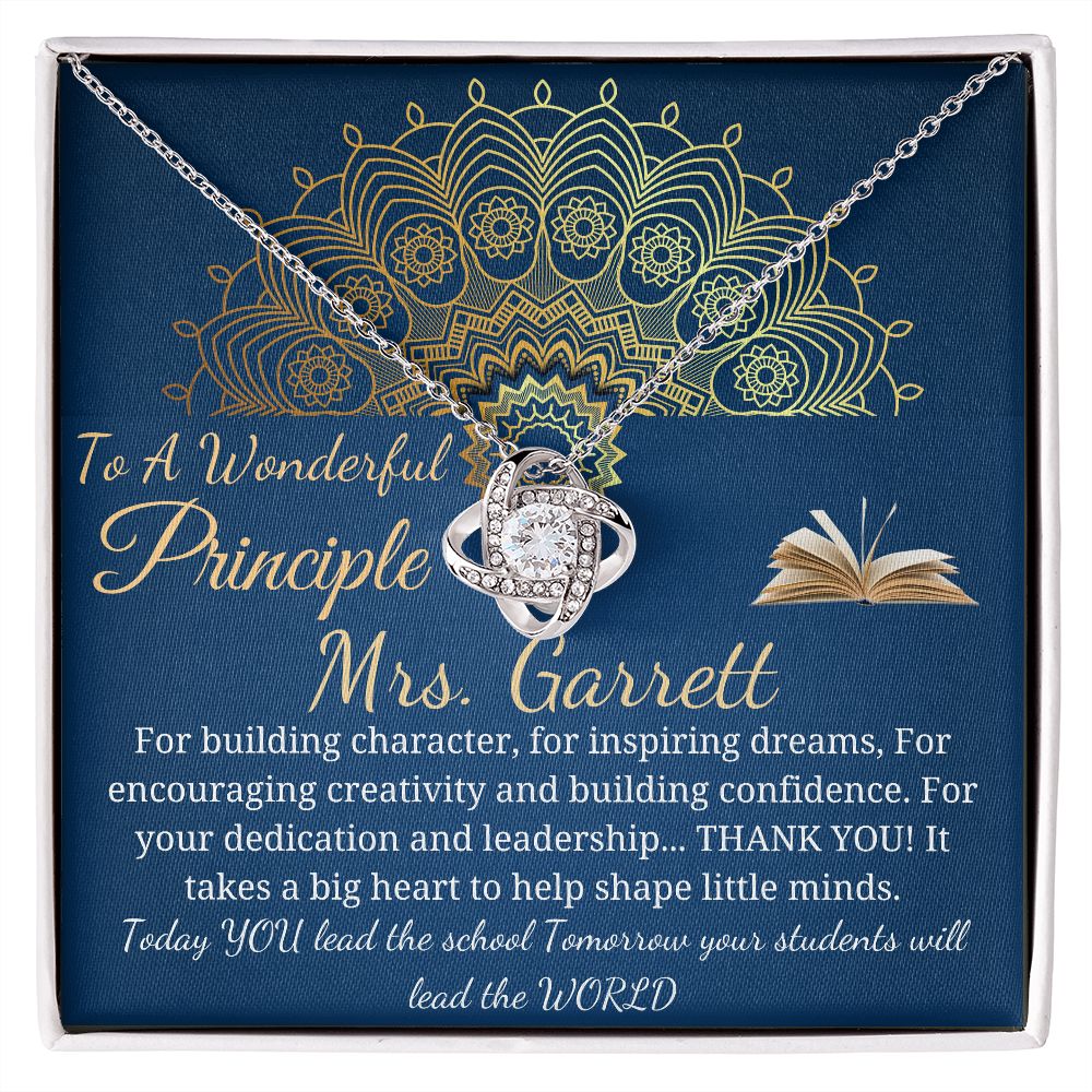 Principal Gift Personalized Principal Appreciation Gift For principal Retirement Gift Idea End Of Year Gift School Principal Love Knot #0384 Mrs. Garrett
