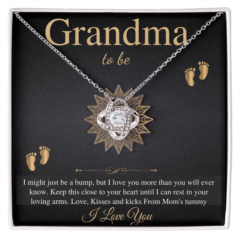 Gift From Daughter First Time Grandma , Pregnancy Reveal Gift For Soon To Be Grandma Necklace, New Grandmother Gift, Love Knot #0207