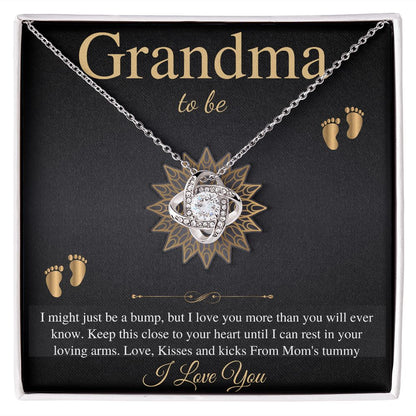 Gift From Daughter First Time Grandma , Pregnancy Reveal Gift For Soon To Be Grandma Necklace, New Grandmother Gift, Love Knot #0207