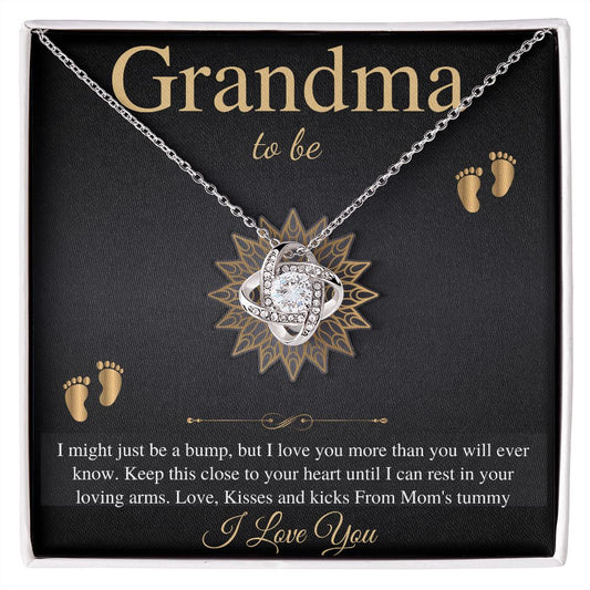 Gift From Daughter First Time Grandma , Pregnancy Reveal Gift For Soon To Be Grandma Necklace, New Grandmother Gift, Love Knot #0207