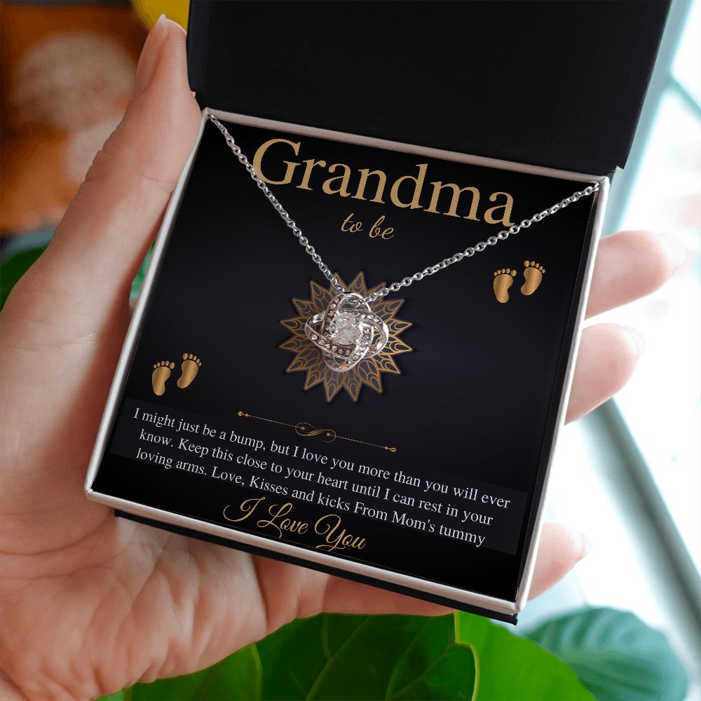 Gift From Daughter First Time Grandma , Pregnancy Reveal Gift For Soon To Be Grandma Necklace, New Grandmother Gift, Love Knot #0207
