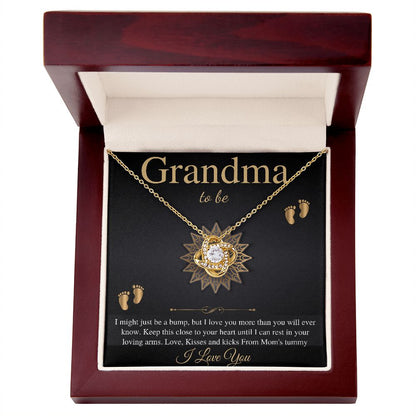 Gift From Daughter First Time Grandma , Pregnancy Reveal Gift For Soon To Be Grandma Necklace, New Grandmother Gift, Love Knot #0207