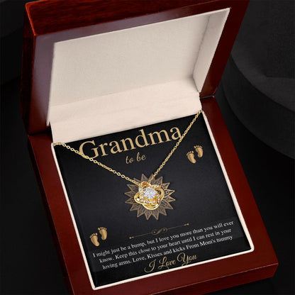 Gift From Daughter First Time Grandma , Pregnancy Reveal Gift For Soon To Be Grandma Necklace, New Grandmother Gift, Love Knot #0207