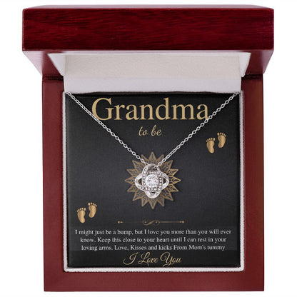 Gift From Daughter First Time Grandma , Pregnancy Reveal Gift For Soon To Be Grandma Necklace, New Grandmother Gift, Love Knot #0207
